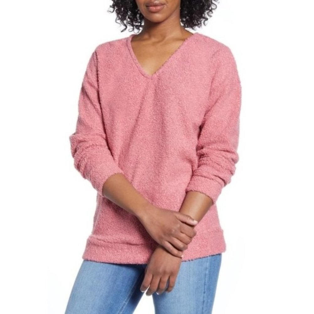 Caslon Faux Shearling Teddy Sweater